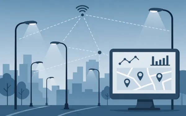 Grafik zum Steuerungssystem über das DALI-2-Protokoll in Smart-City-Netzen