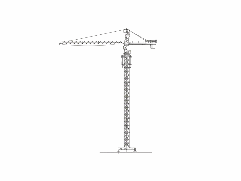 Zeichnung eines Turmdrehkrans